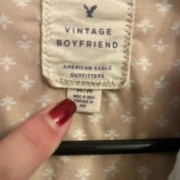 American Eagle Outfitters Pearl Snap denim Long Sleeve Button Down Shirt M EUC - Picture 2 of 4